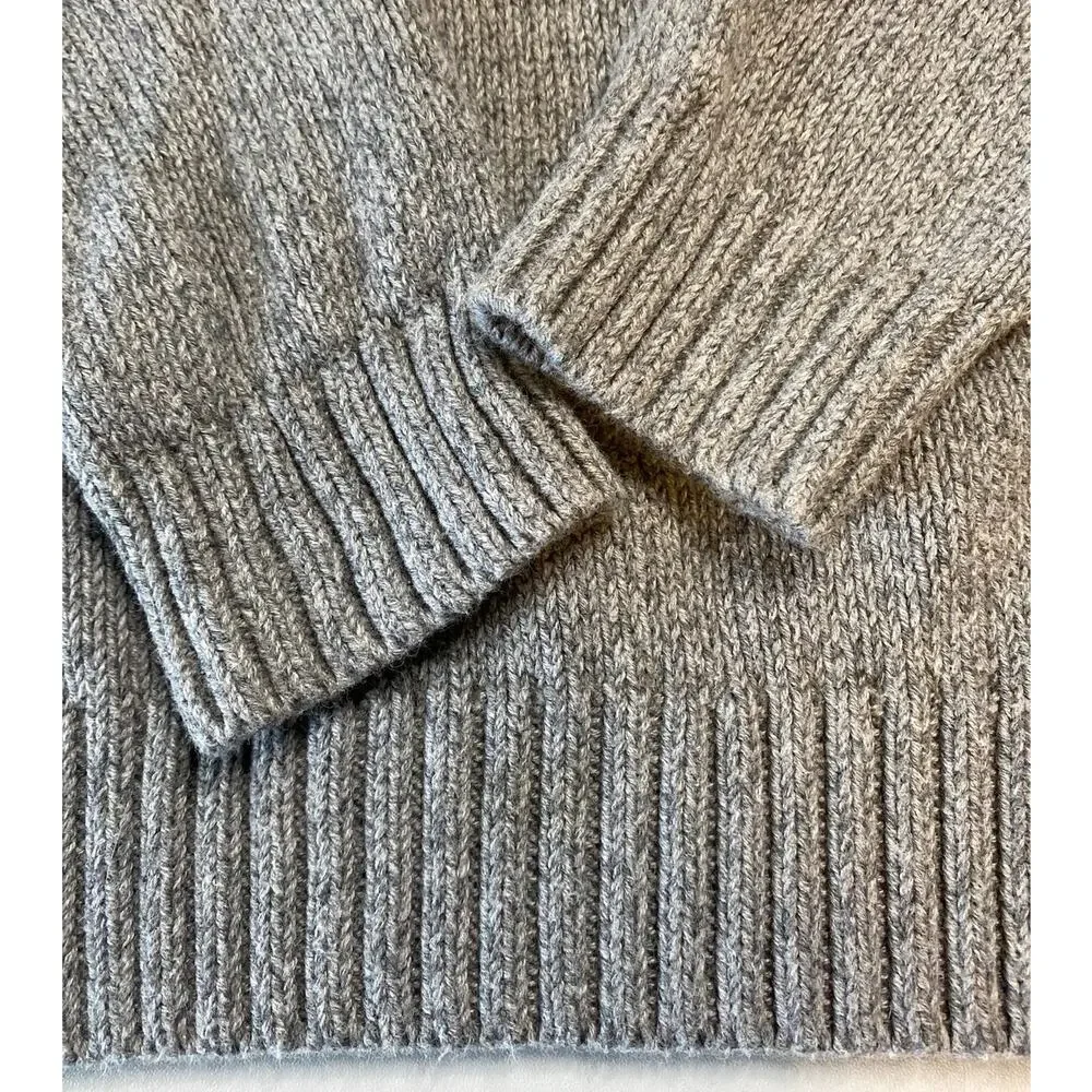 OshKosh B'gosh Boy's Fair Isle Knit Sweater Sz 5 Gray/Red Chunky Cotton Warm